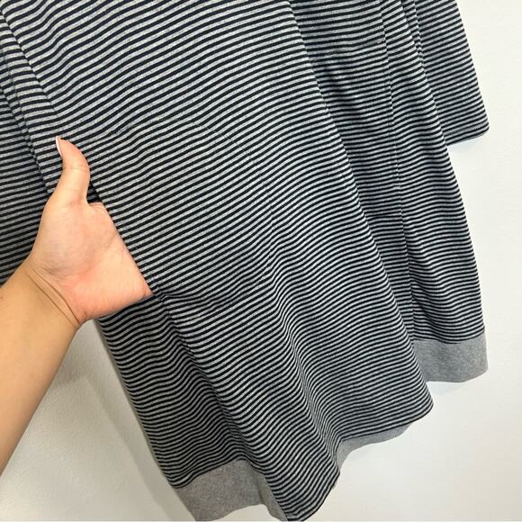 J Jill French Terry Shift Knit Dress Gray Blue Stripe Women's Size Small - Picture 4 of 10